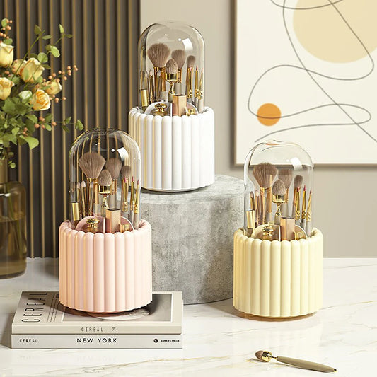 360° Rotating Makeup Brush Organizer