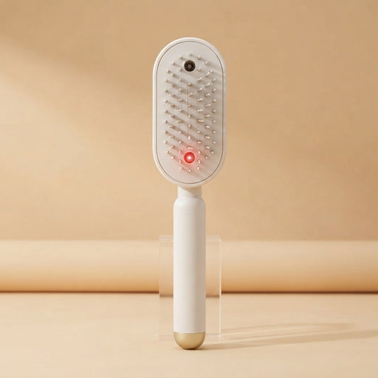 Electric Hair Straightening Brush with Red Light Therapy